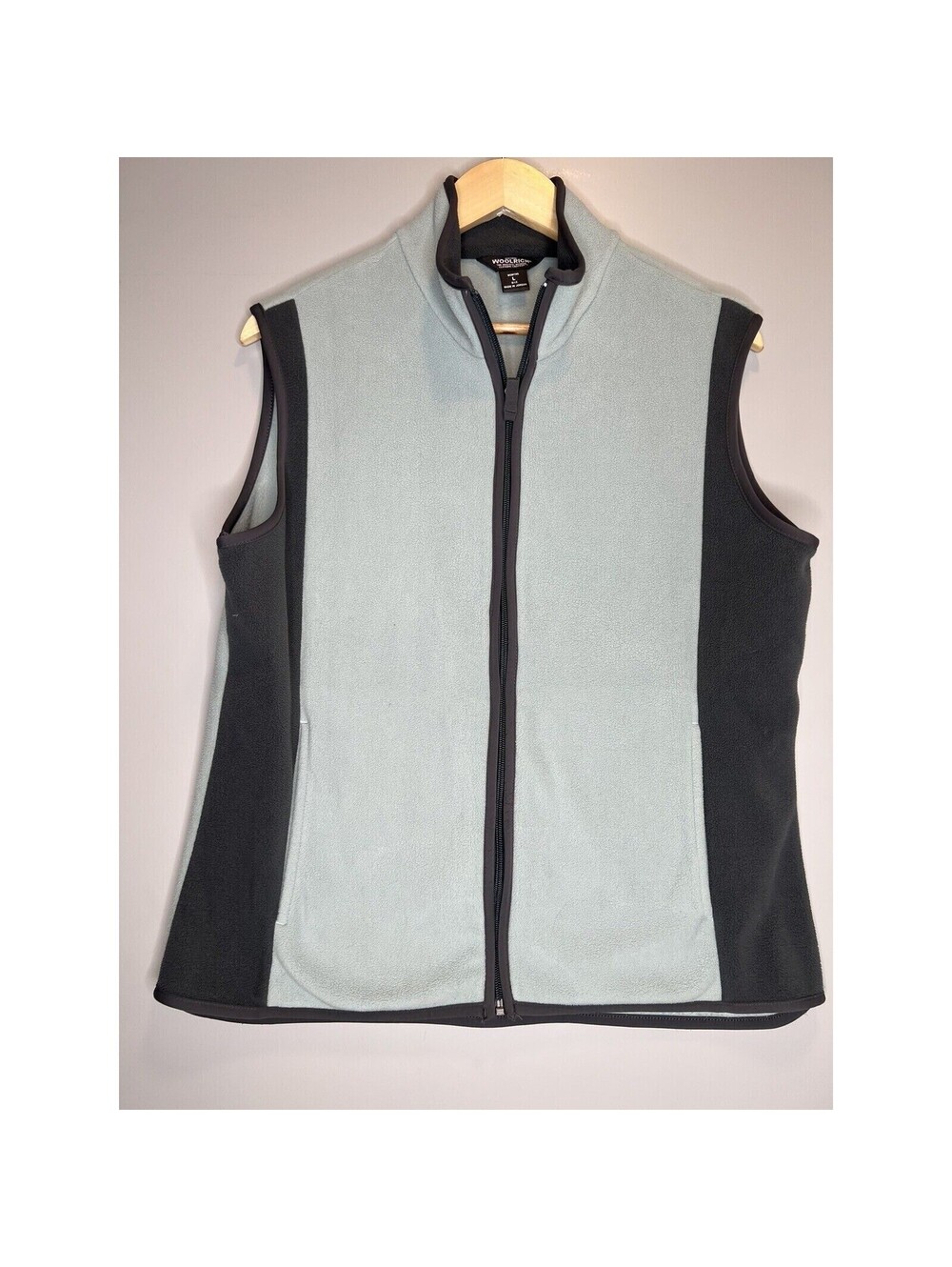 Woolrich Full Zip Lightweight Fleece Vest Jacket 2 Tone Blue Gray Women’s Size L